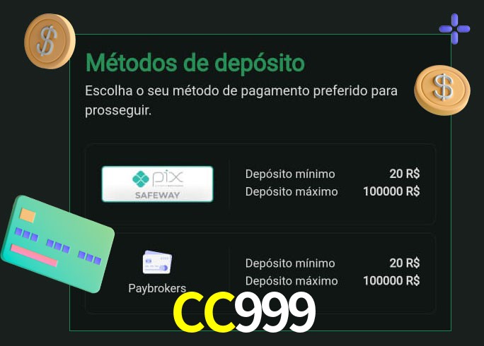 O cassino CC999 oferece uma grande variedade de métodos de pagamento